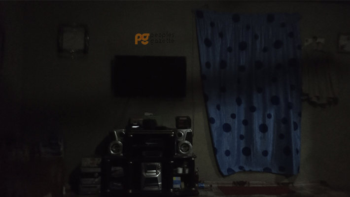 Mr Owolabi's sitting room during outage