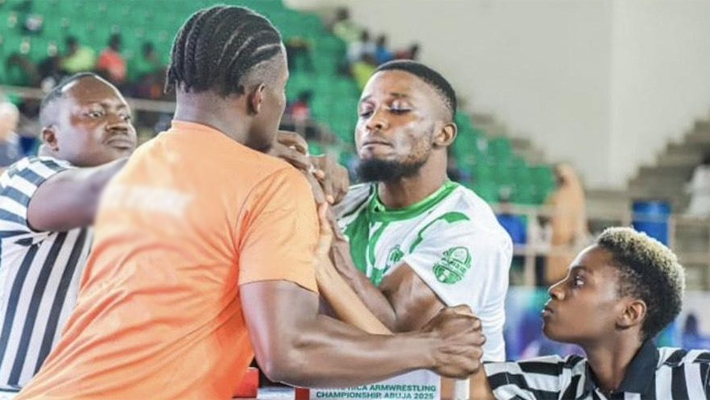 Nigerian armwrestler used to illustrate the story