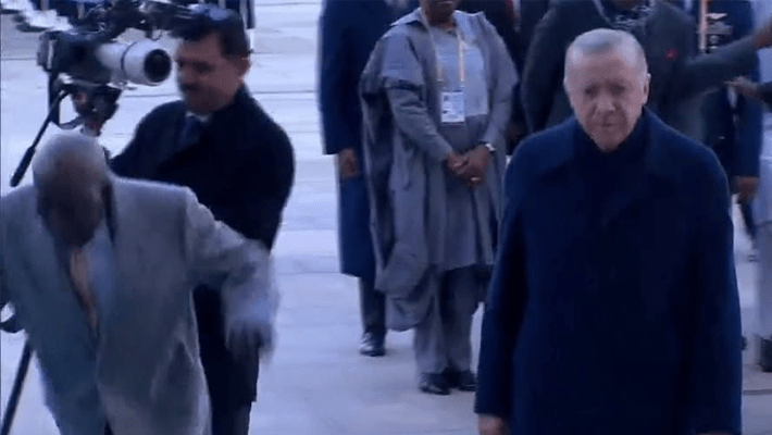 Screenshot of President Bola Tinubu falling down