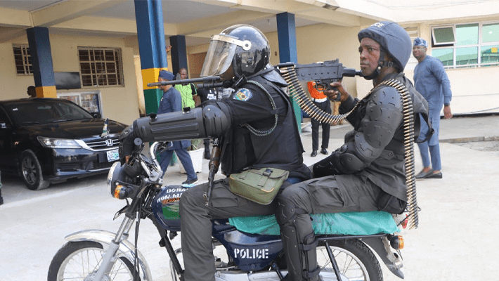 Police officers on motorcycle