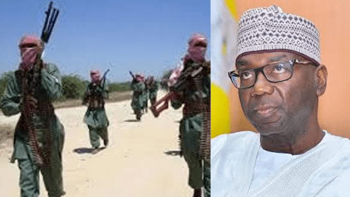 Masked terrorists and Kwara State Governor Abdulrahman Abdulrazaq