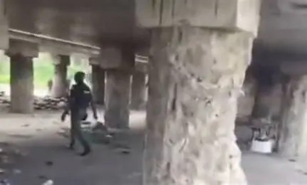 The vandalised Festac-Alakija Bridge.