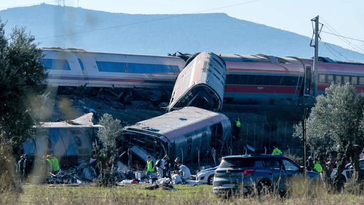 Collided trains
