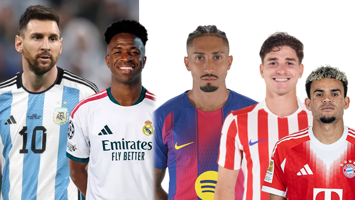 Messi, Vini Jr, Raphinha, Julian Alvarez, Luis Díaz