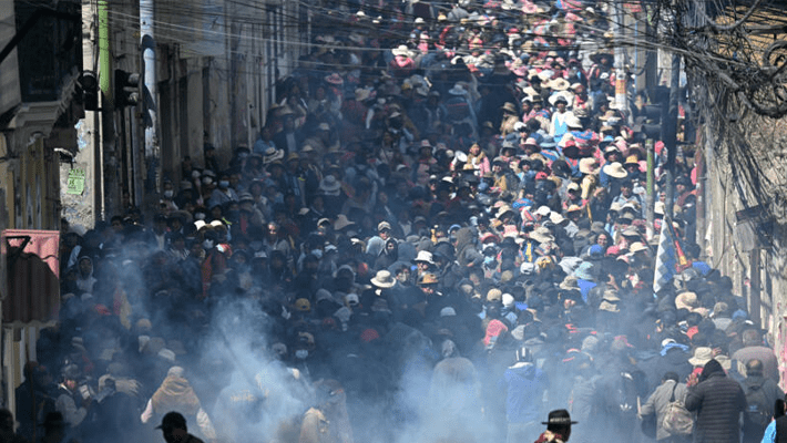 The protesters on the streets of Bolivia