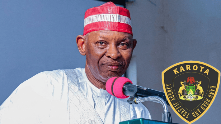 KAROTA logo and Kano State Governor Abba Yusuf