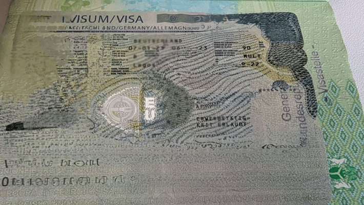 an European Visa used to illustrate the story