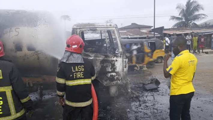 Lagos firefighters on duty