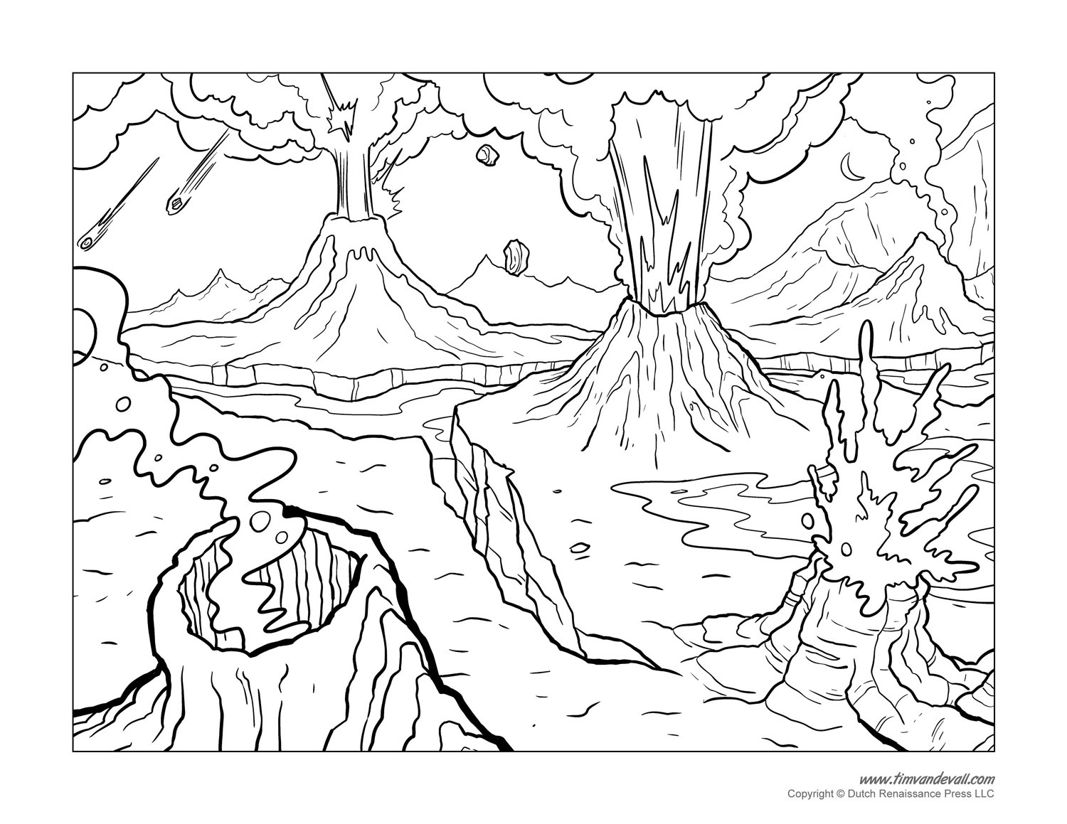volcano coloring pages to print at getcoloringscom free