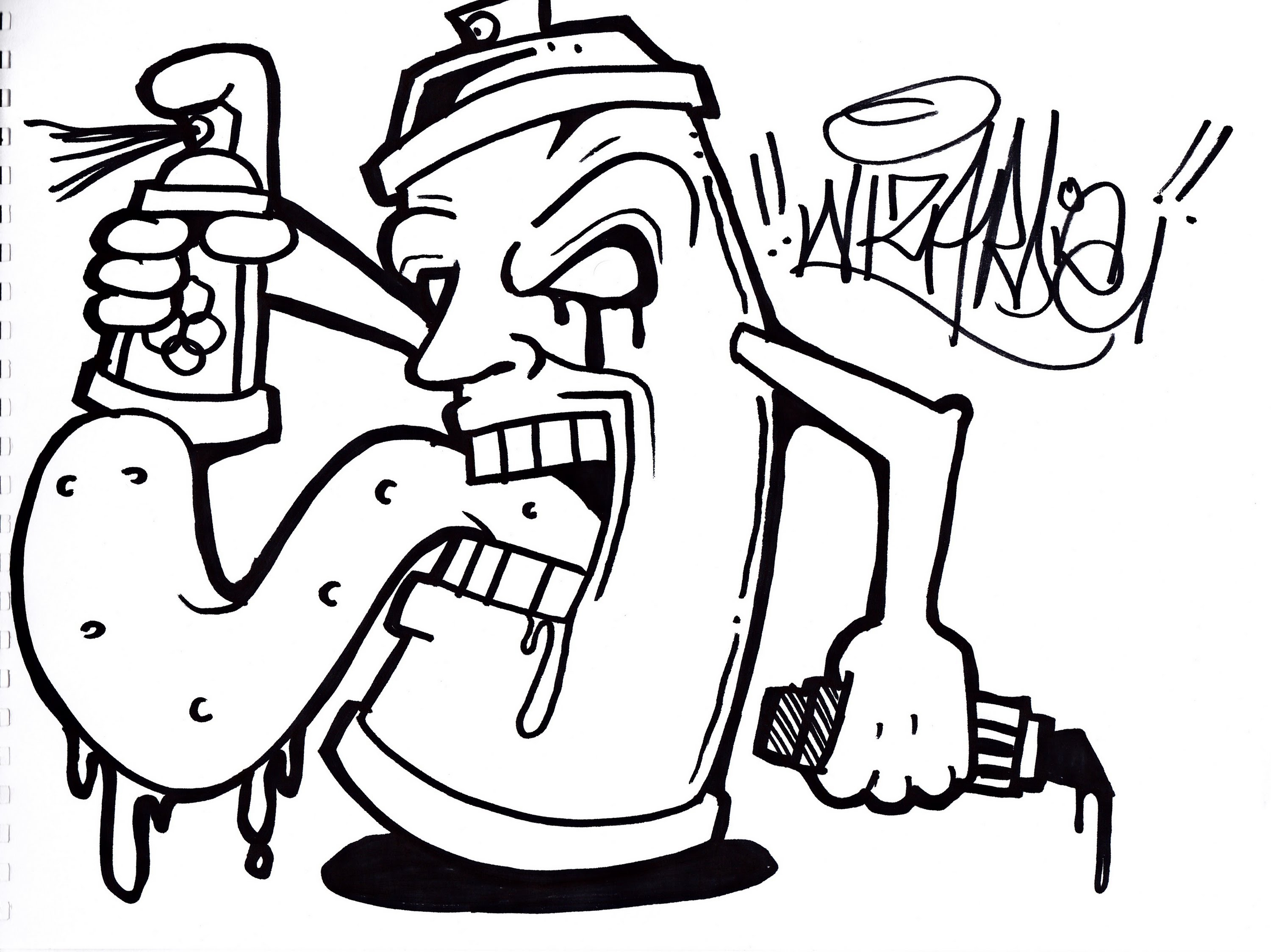 Easy Graffiti Sketch - Easy Drawing Characters at GetDrawings | Free download