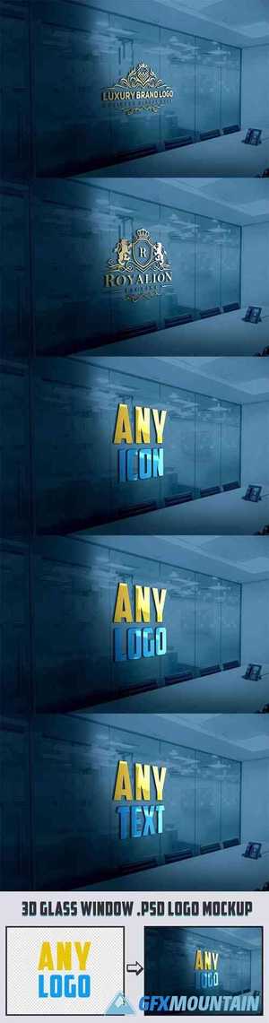 Free 3d glass window logo mockup. 3d Glass Window Psd Logo Mockup Free Download Graphics Fonts Vectors Print Templates Gfxmountain Com