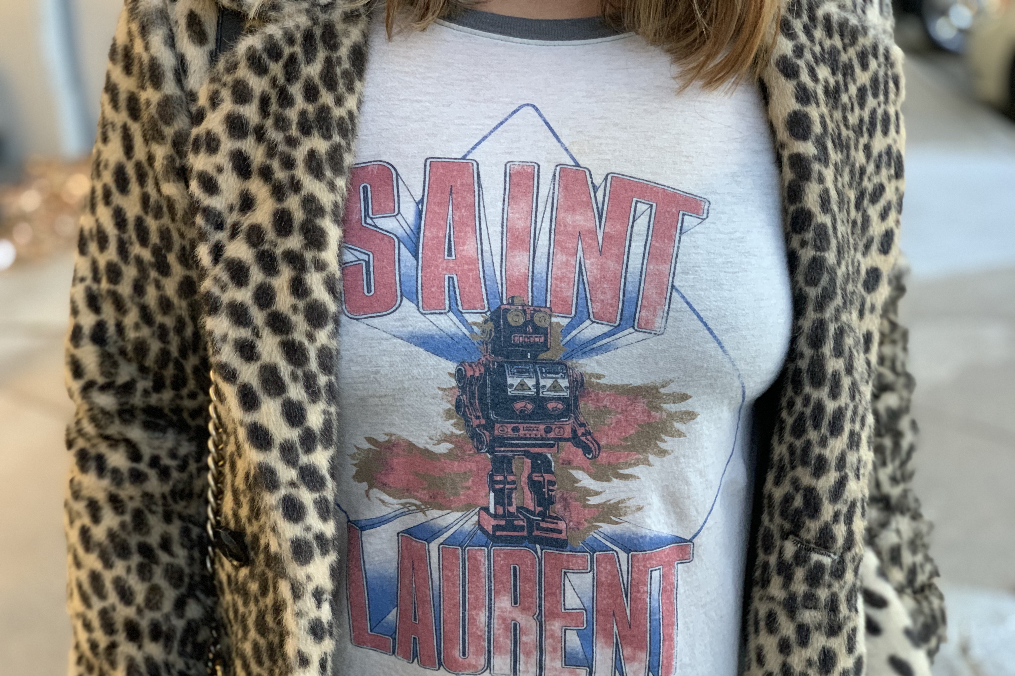 saint laurent baseball tee