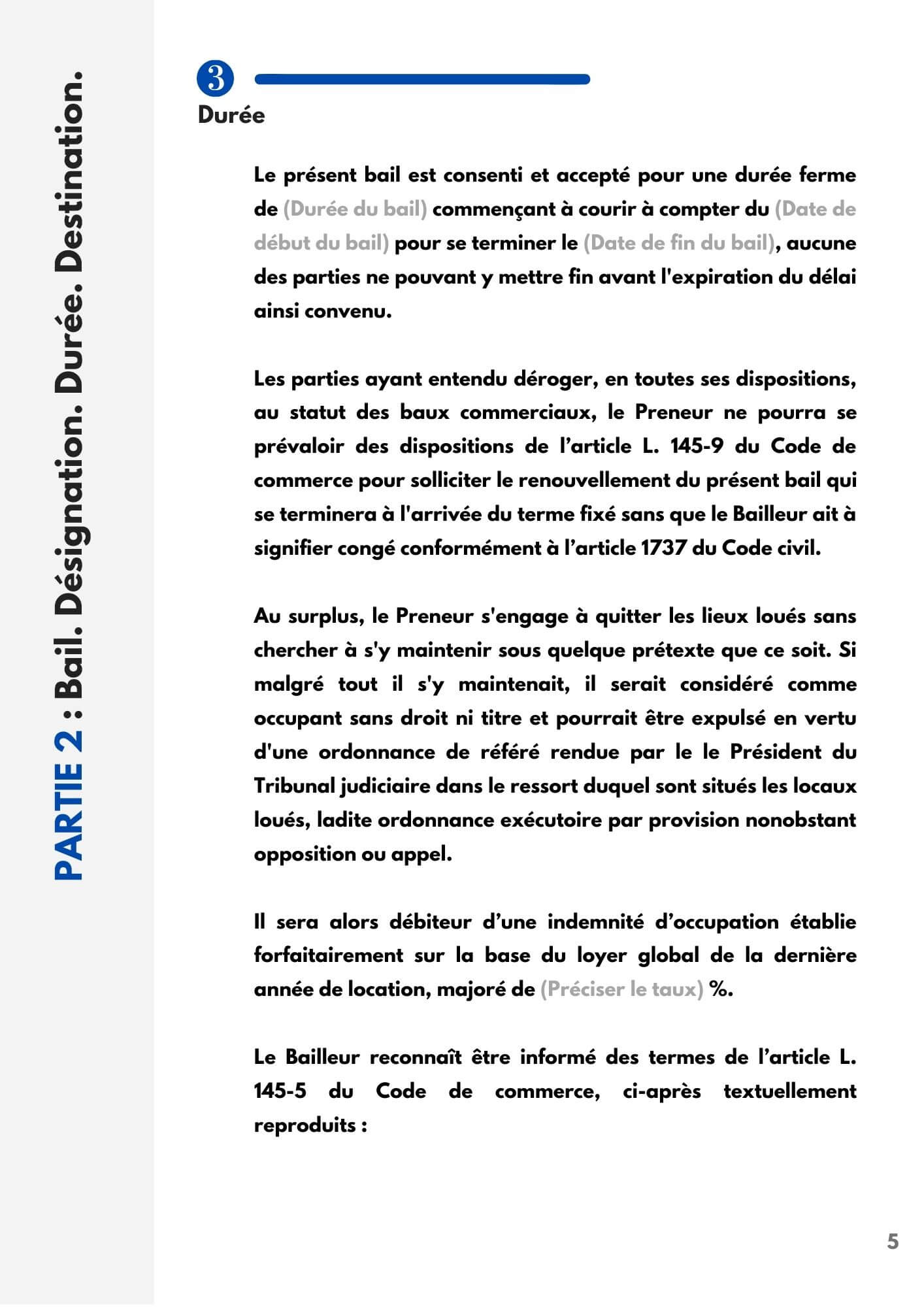 Résiliation du bail dans le cadre d'une procédure de loyers impayés : Bail Commercial Precaire Bail Derogatoire Document Et Modele A Telecharger