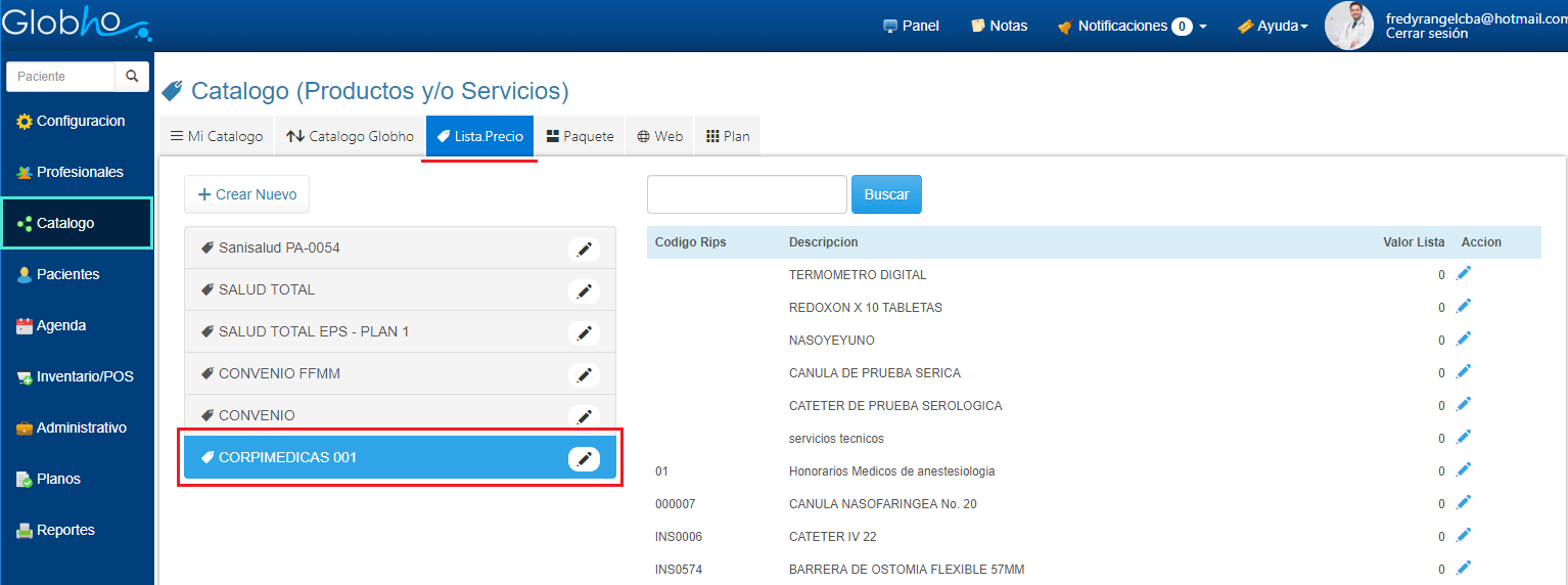 Crear Lista De Precios