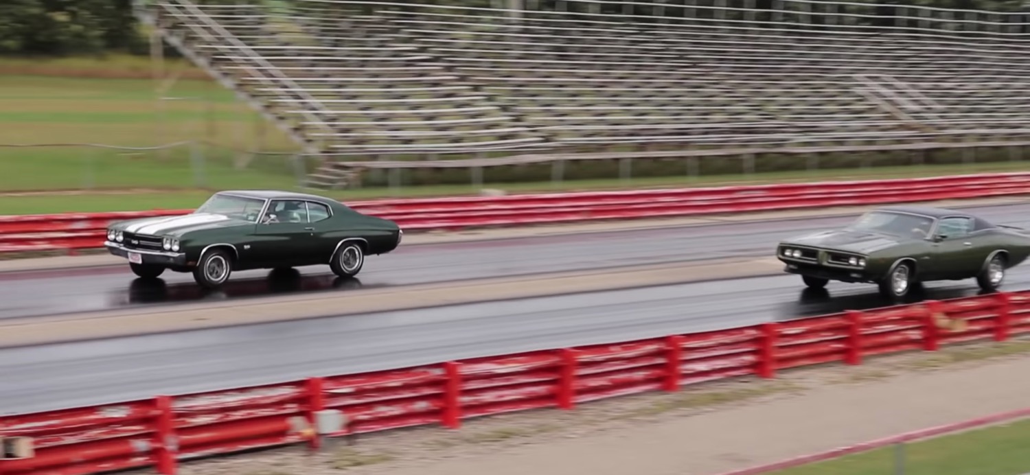 1970 Chevy Chevelle Ss Goes Drag Racing With 1971 Dodge Charger R T Video