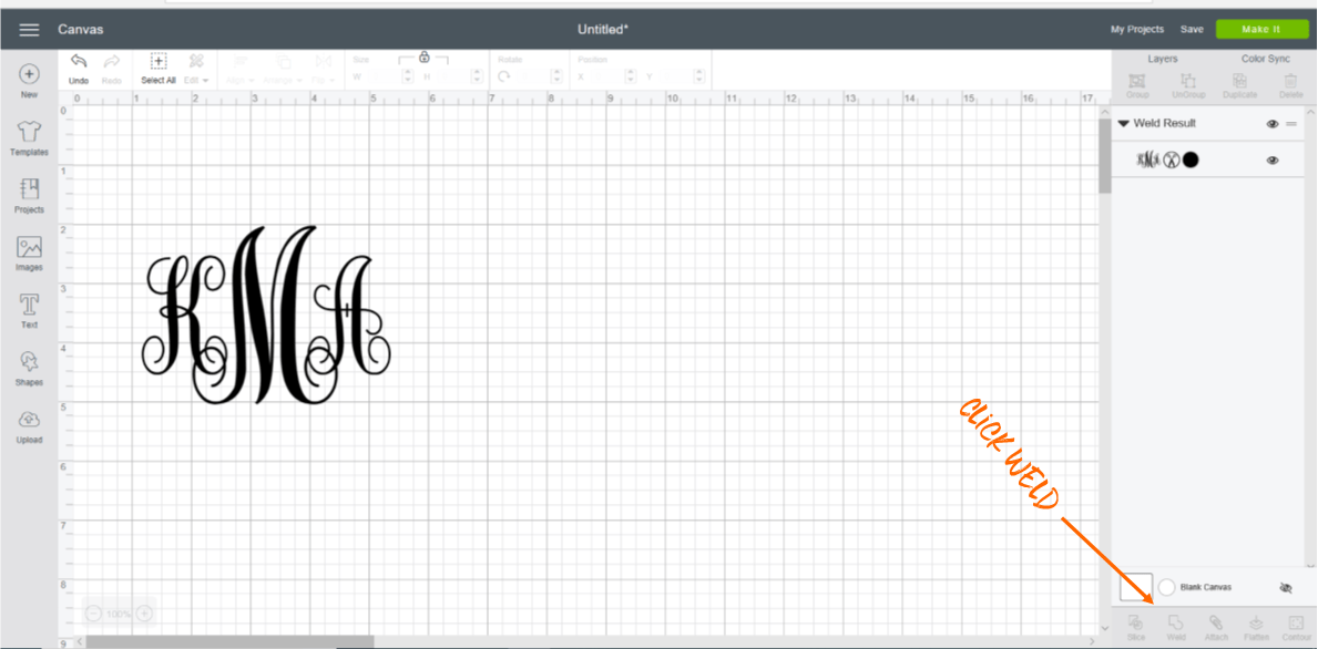 Create the split in the monogram. How To Make Beautiful Monograms With Cricut Good Life Wife