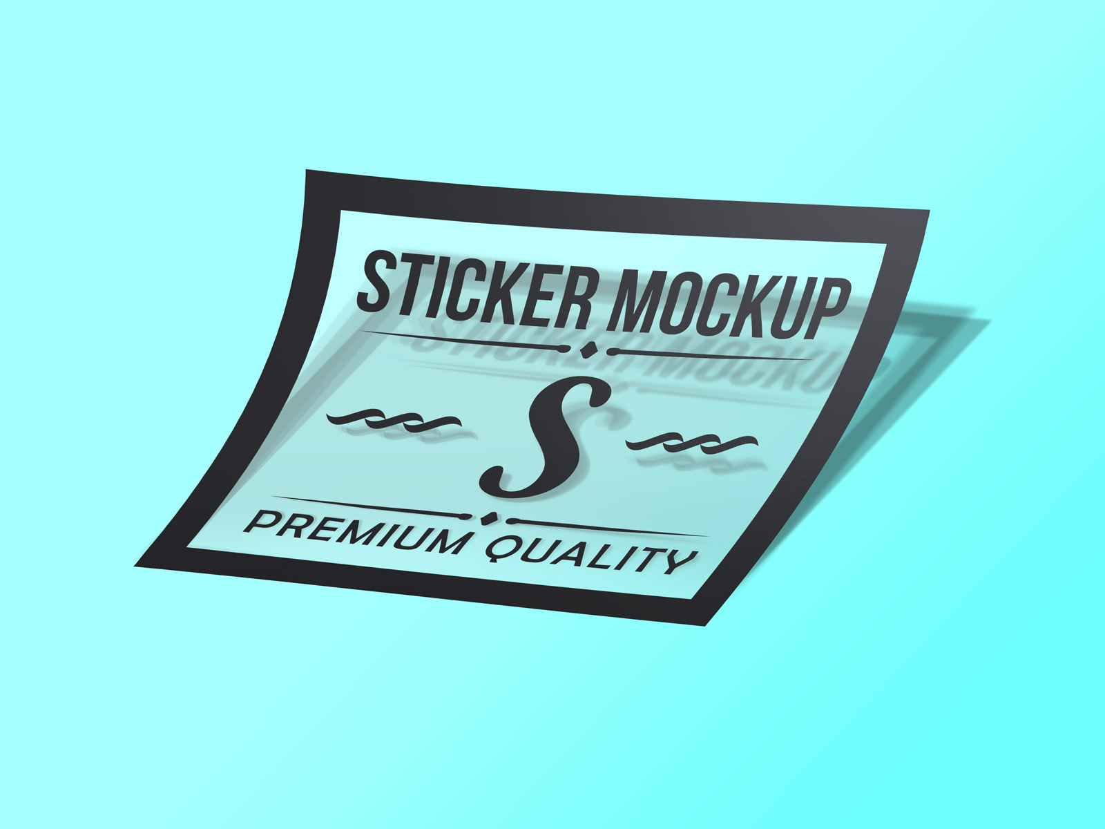 Free Photorealistic Transparent Sticker Mockup PSD Good
