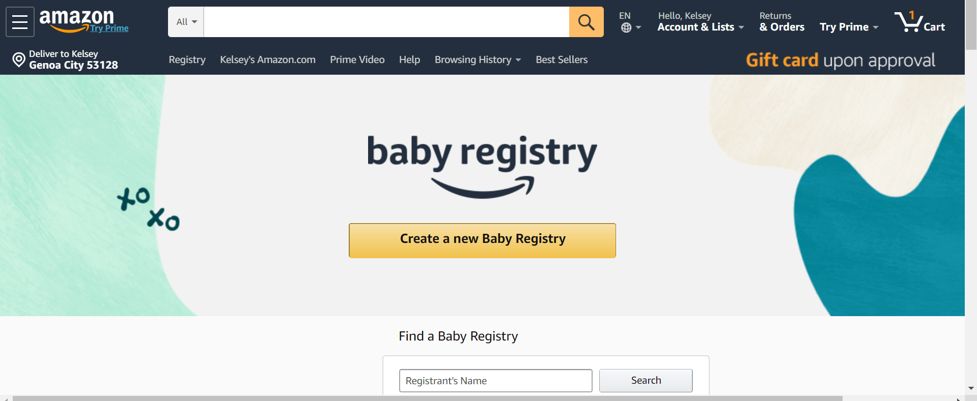 create a new baby registry on amazon