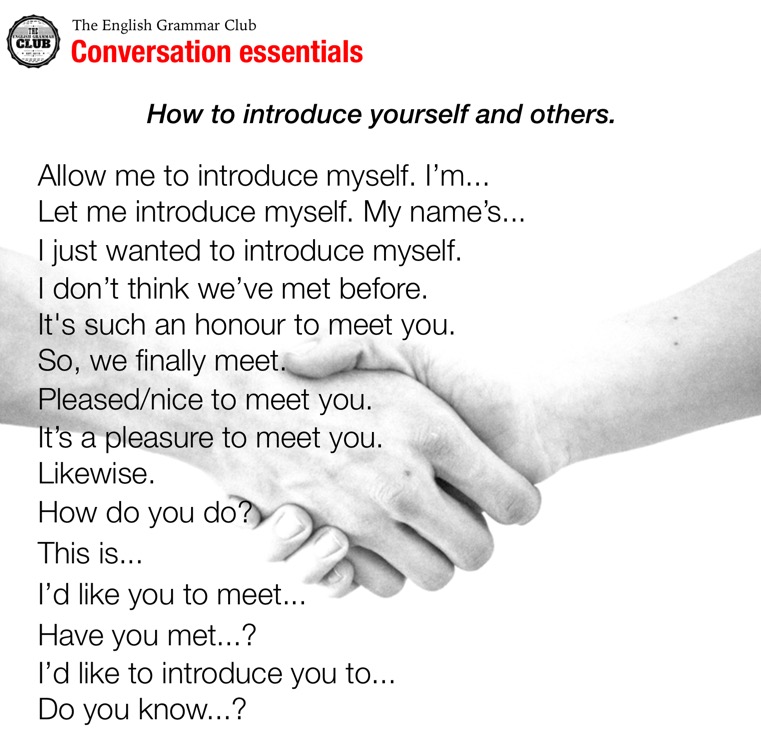 How to introduce yourself and others Grammar Tips