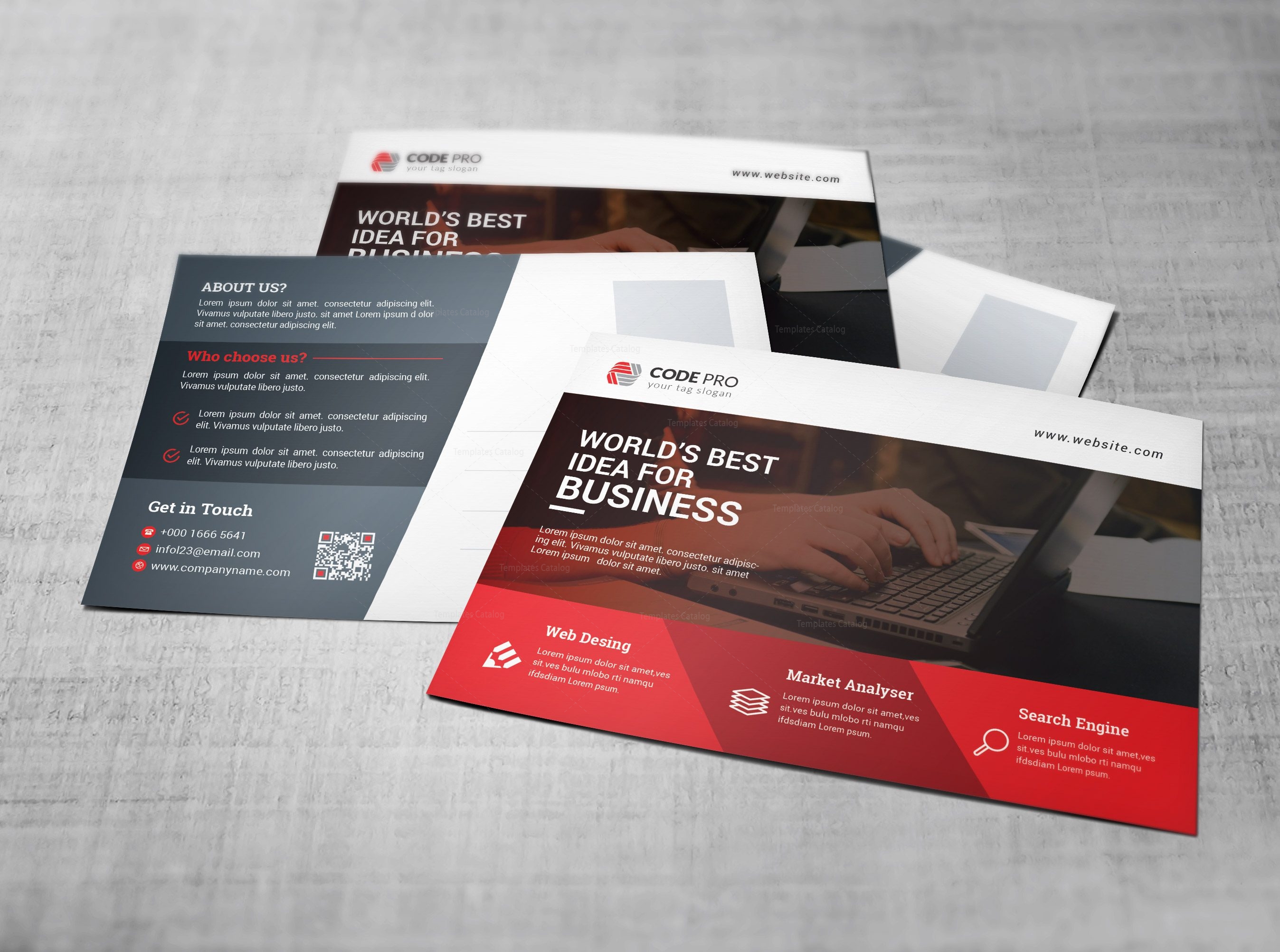 Computer Postcard Design Template · Graphic Yard Graphic Templates Store