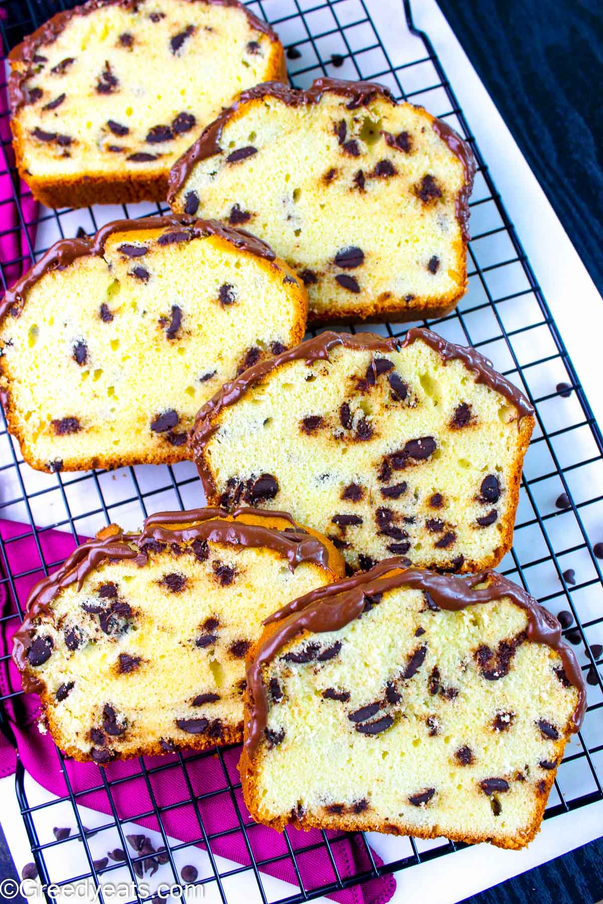 I personally think sour cream in a cake is one of the best things ever discovered! Chocolate Chip Pound Cake Greedy Eats