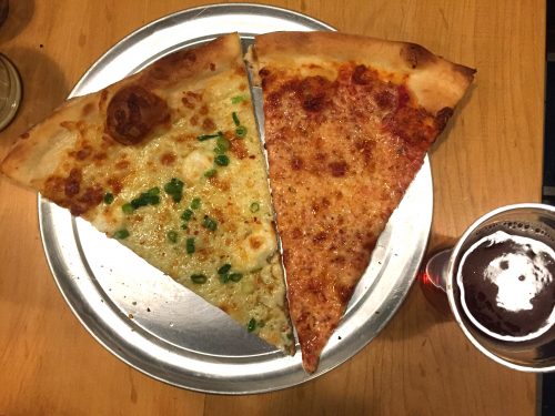 Top shelf is vegan (3 pies), middle shelf is vegetarian (3 more pies), bottom shelf pies. New Pizza Joint Sizzle Pie Opens Today On Graham Avenue Greenpointers