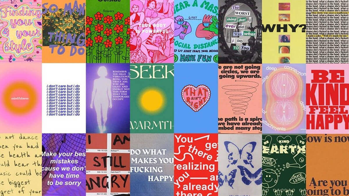 Make a quote poster for free! 20 Aesthetic Photo Wall Collage Ideas Prints Printable Kits Gridfiti
