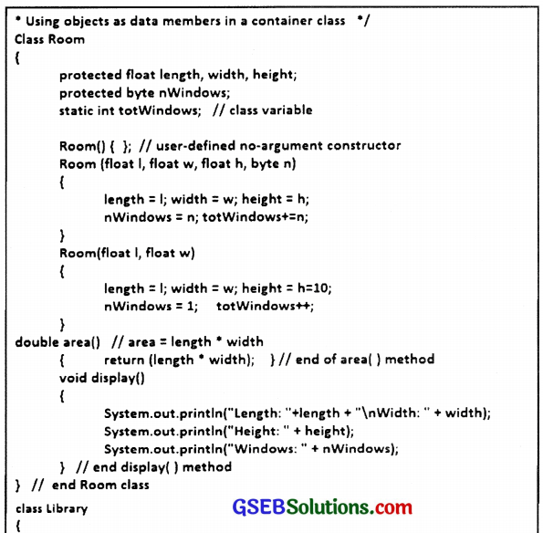 Computer Class 12 GSEB Solutions Chapter 8 Classes and Objects in Java 10