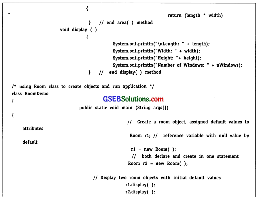 Computer Class 12 GSEB Solutions Chapter 8 Classes and Objects in Java 13