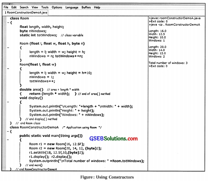 Computer Class 12 GSEB Solutions Chapter 8 Classes and Objects in Java 5