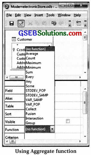 Computer Class 11 GSEB Solutions Chapter 11 Retrieving Data Using Queries 4