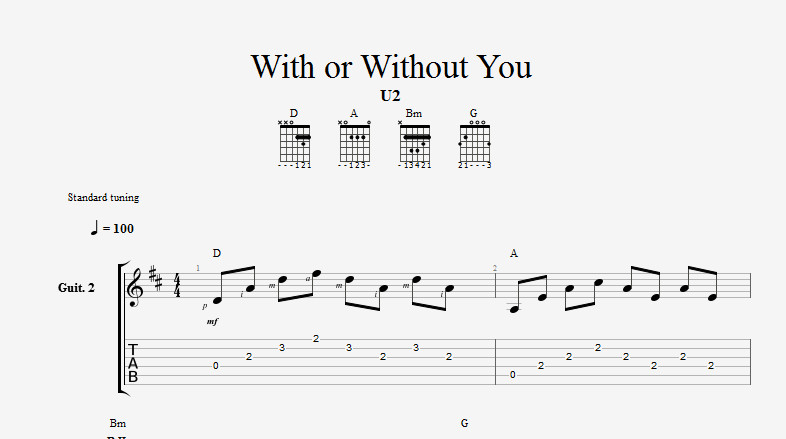 LECCIÓN FÁCIL DE ARPEGIOS Y NUEVOS ACORDES (WITH OR WITHOUT YOU, DE U2) |  EL BLOG DE LA GUITARRA ACÚSTICA Y CLÁSICA