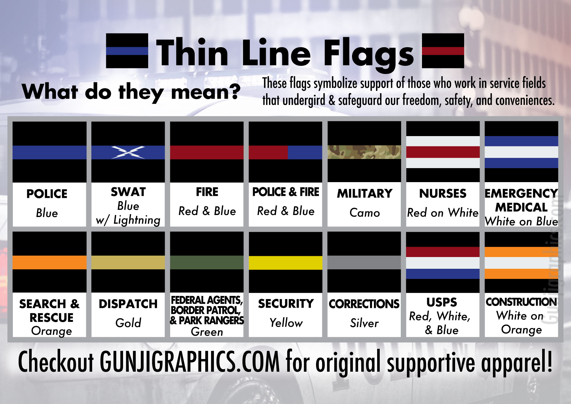 Thin Line Shirts Gunji Graphics