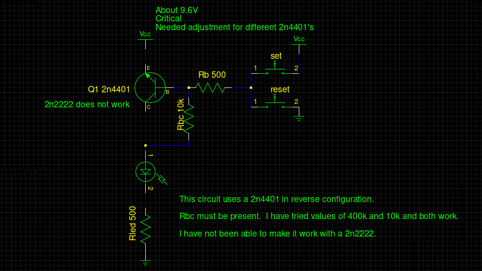 Latch Transistor Switch Circuit Circuit Diagram