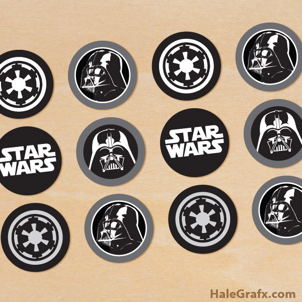 free printable star wars darth vader cupcake toppers