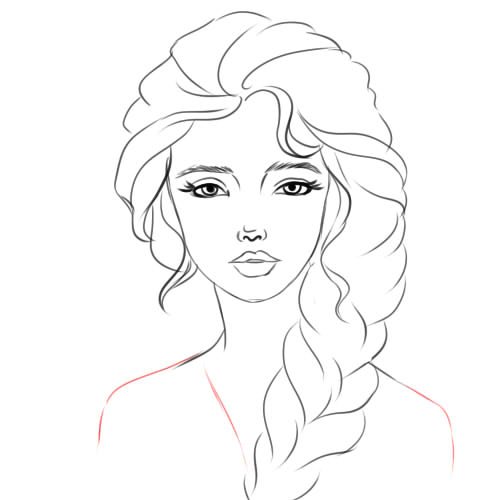 нарисовать девочку с шишкой