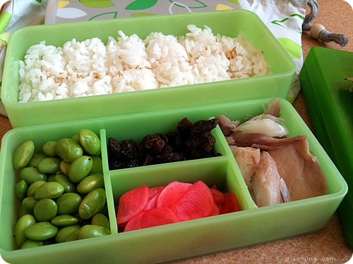 Miso-Marinated Fish, Pickled Radish Onigiri Bentos