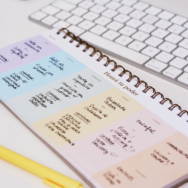 planner arcoirís rainbow Monoblock semanal