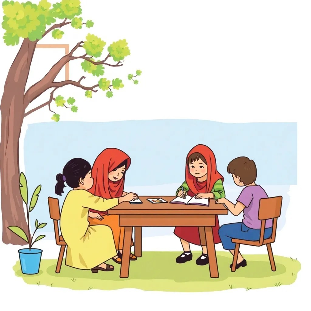 Pelajar SMA Mengikuti Homeschooling - (Karya: Edwin Tan)