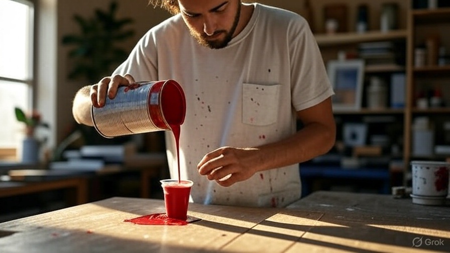 Ilustrasi: menuangkan cat tembok (sumber: uooz.com)