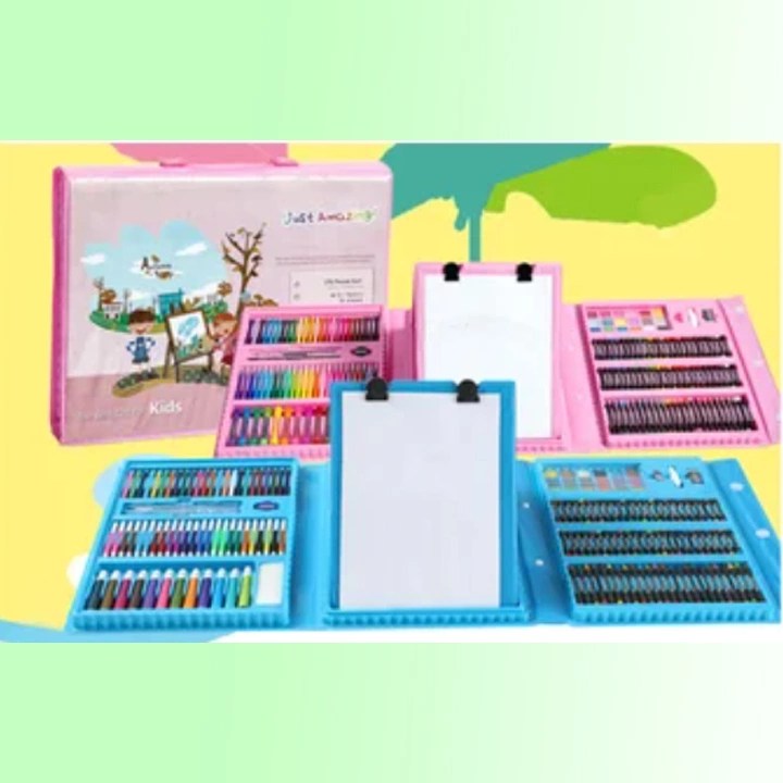 Set De Arte Creativo Kit Dibujo 208 Piezas Caballete Pinturas Hb Store Peru