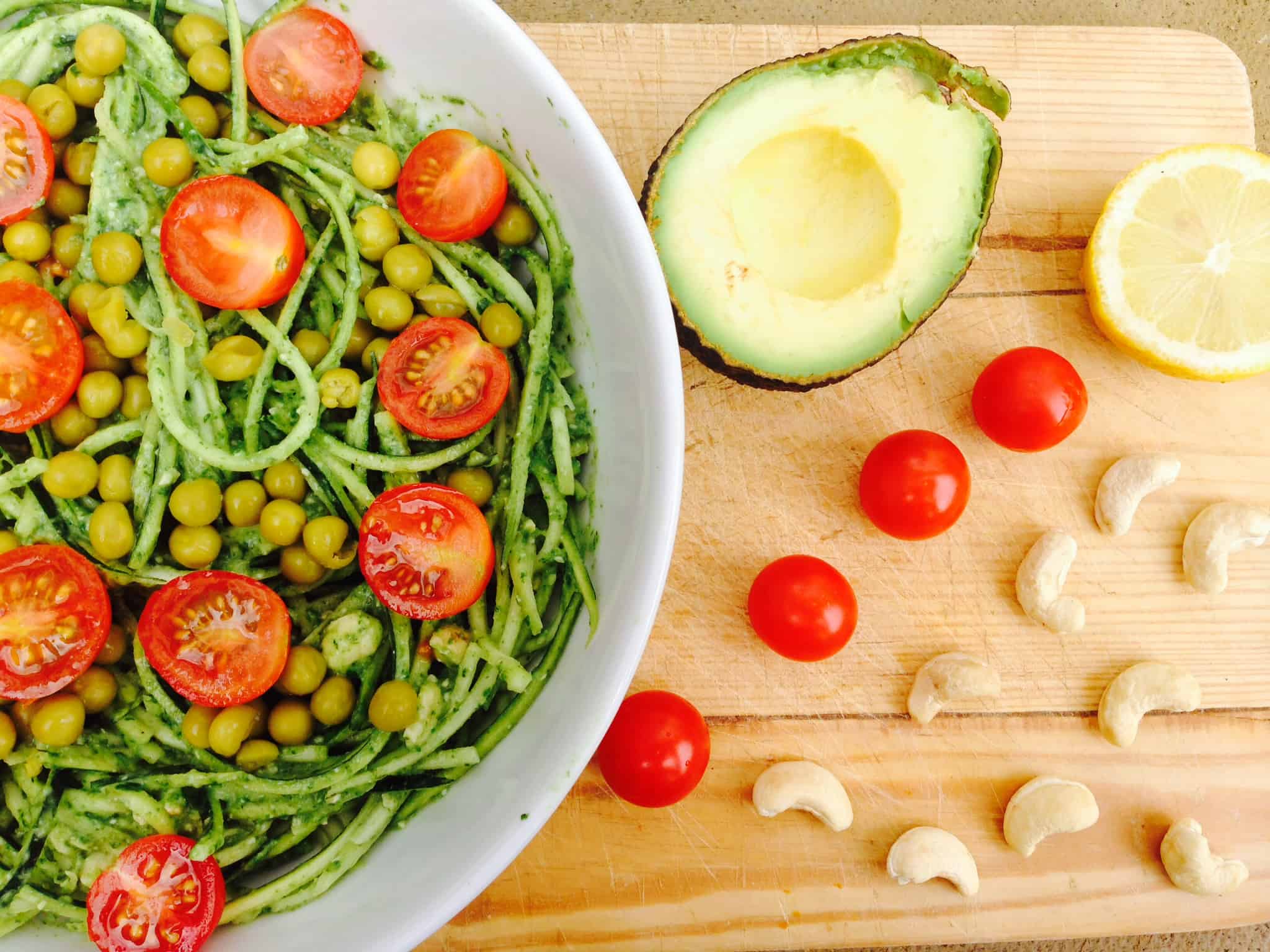 Zoodles recipe with avocado and spinach sauce Hedi Hearts Clean