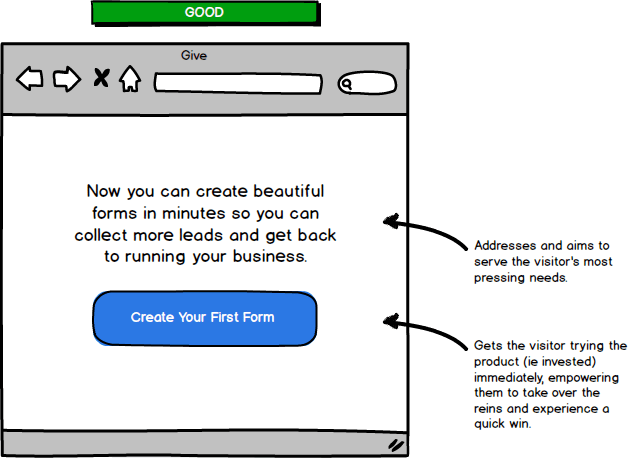 landing page that builds trust and empowers a user