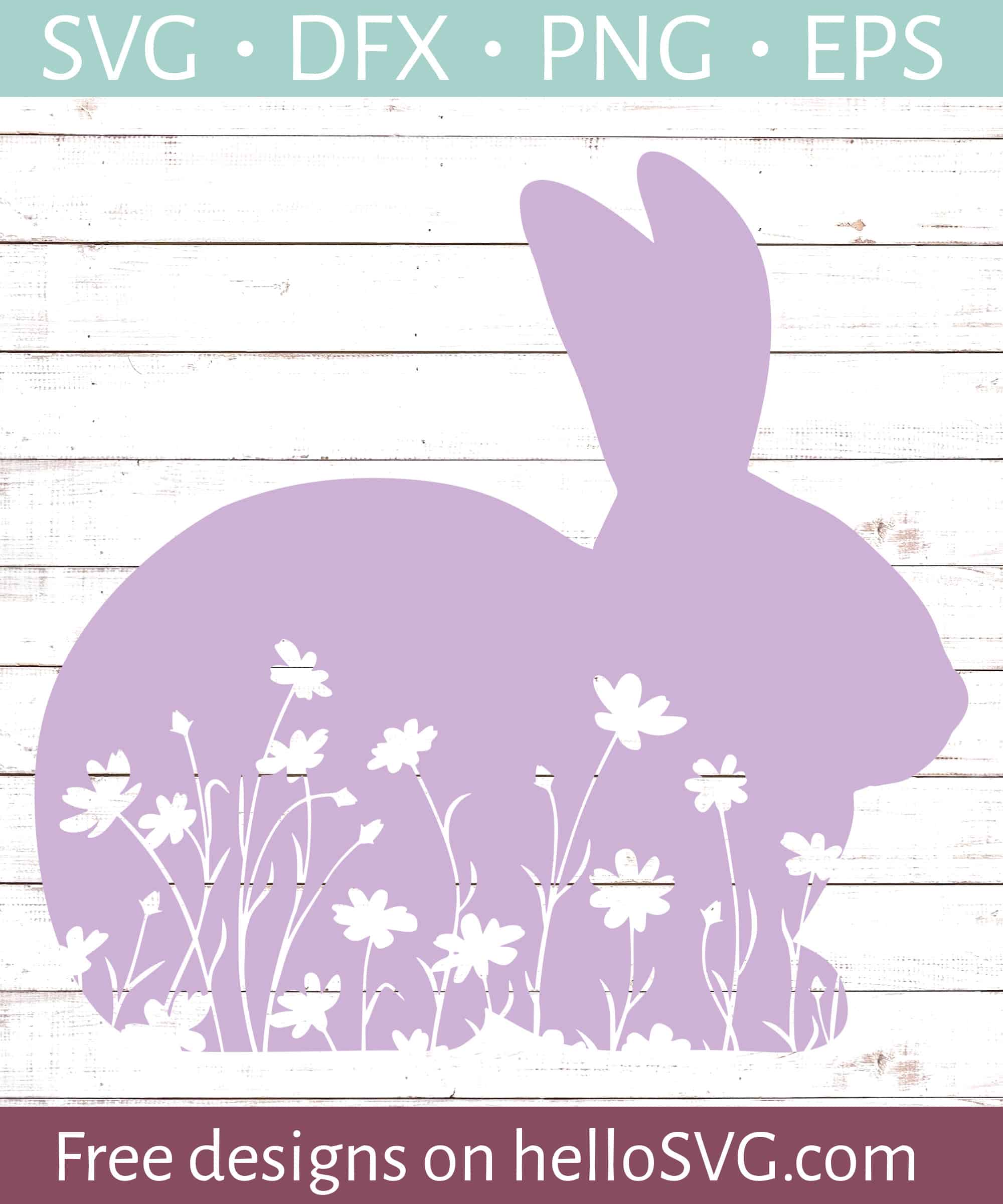Spring sunflower flower child free svg files 1579. Easter Bunny With Spring Flowers Svg Free Svg Files Hellosvg Com