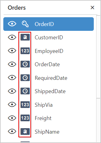 Free icons / data type. Getting Started Web Reportdesigner Syncfusion