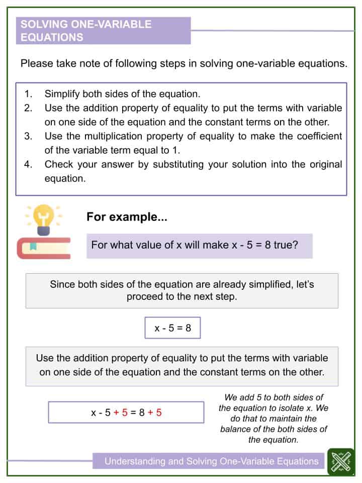 Solving equation for variable worksheets generator. Understanding and Solving One-Variable Equations 6th Grade Worksheets