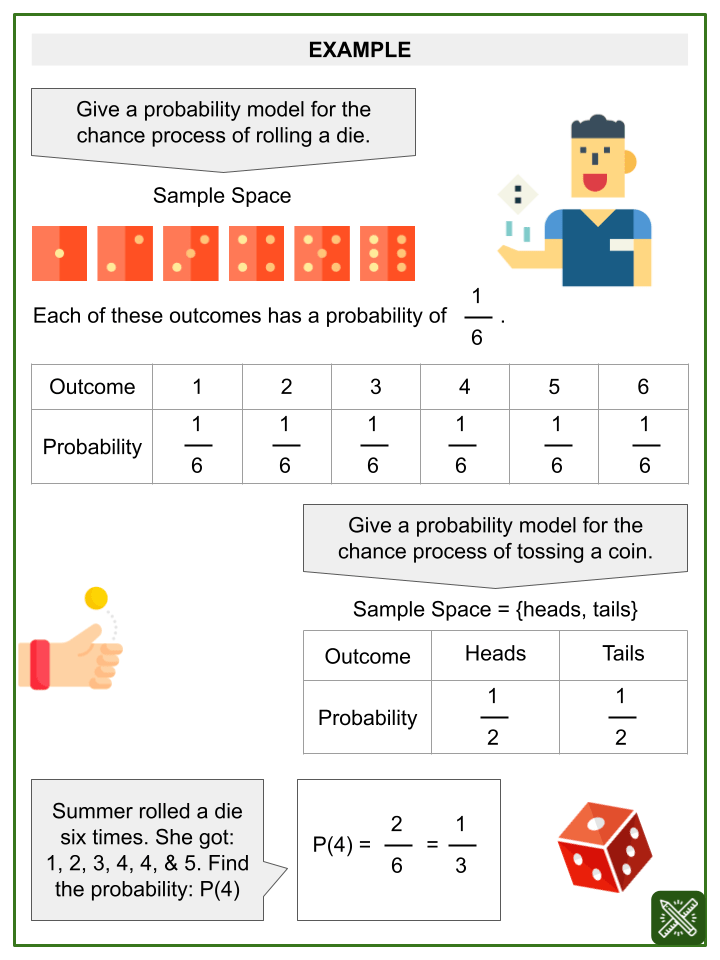 probability models themed math worksheets aged 11 13