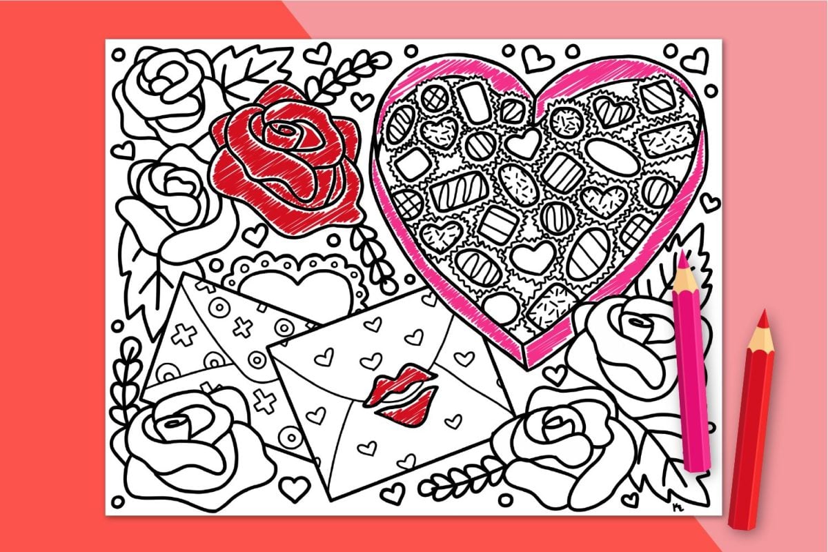 free printable valentine s day coloring page hey let s make stuff