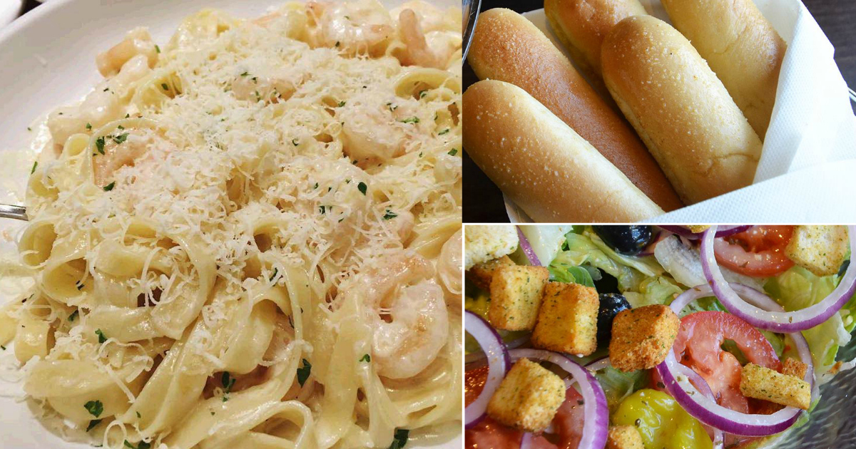 Wow do i love olive garden breadsticks! Olive Garden: Two Select Pasta Entrees AND One Salad or Soup AND 2 Breadsticks Just $10.39