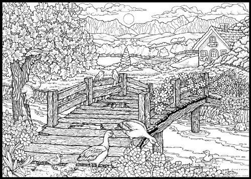 detailed landscape coloring pages for adults part 7